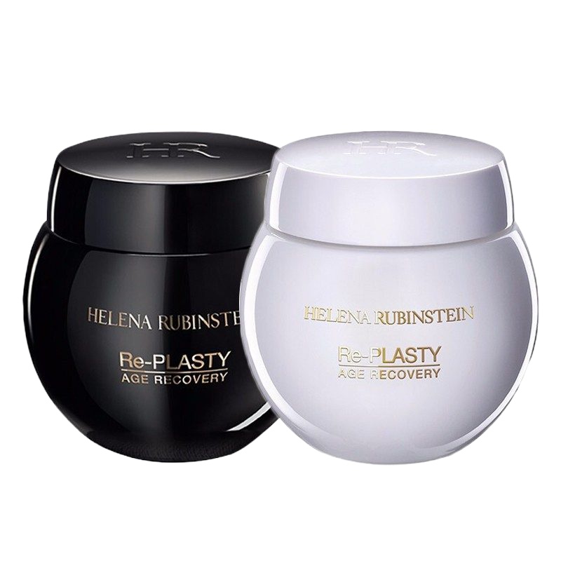 赫莲娜 黑白绷带面霜/绿宝瓶轻乳霜日霜/绿宝瓶修护睡眠晚霜50ml 滋润补水保湿 黑白绷带面霜套装