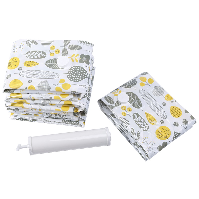 收纳博士时尚芭蕉叶款2特大4中1手泵真空压缩袋抽气被子衣物收纳袋旅行整理袋