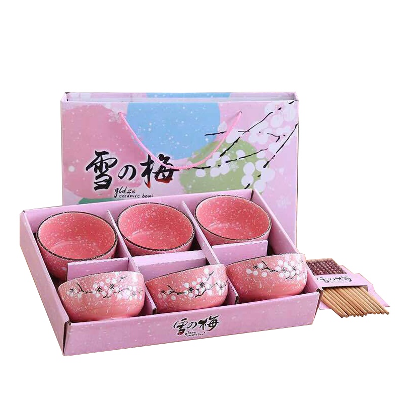 雪之梅碗筷套装 XTL297 （六碗六筷）餐具套装（套）