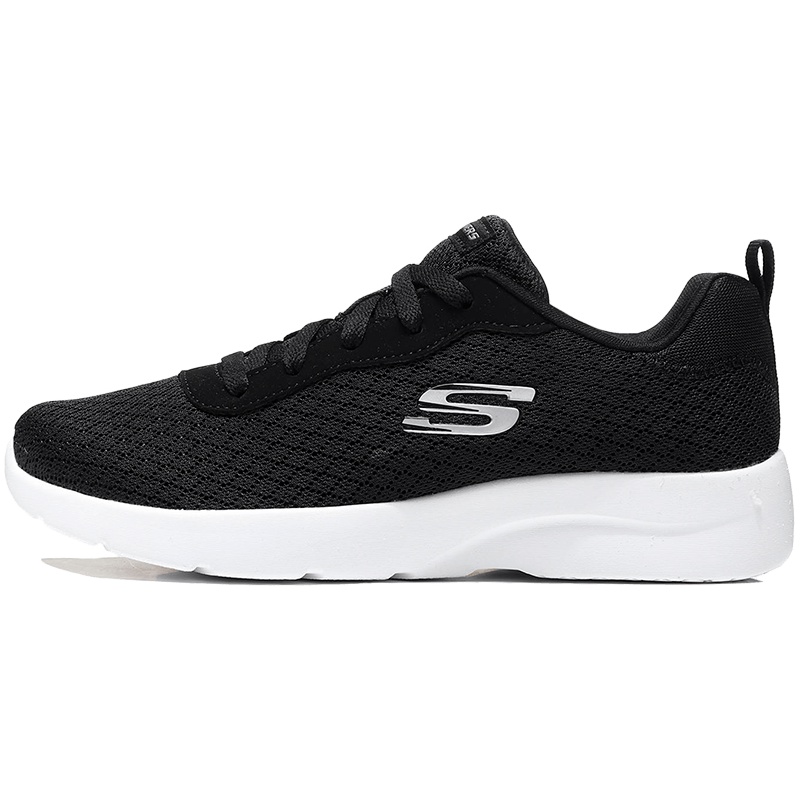 Skechers斯凯奇女鞋休闲鞋透气网布轻便运动鞋12964 12964/B-KW黑色+白色