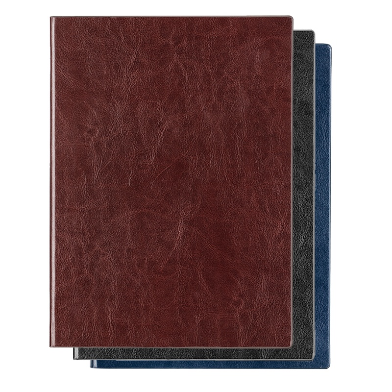 得力(deli)3306商务办公笔记本加厚记事本PU皮面日程计划本工作记事本A4三色可选 单本320页大尺寸可定制款