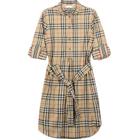 BURBERRY 博柏利 女士 棉质系腰衬衫式连衣裙 80245851