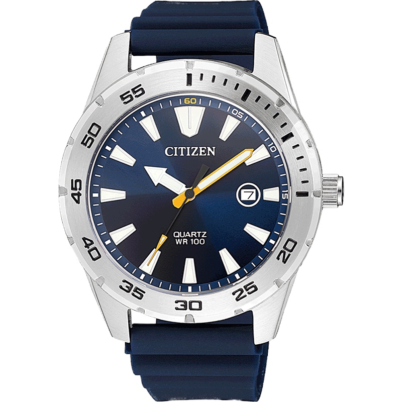 西铁城日本运动休闲10bar防水尼龙带石英男表 BI1041-22L