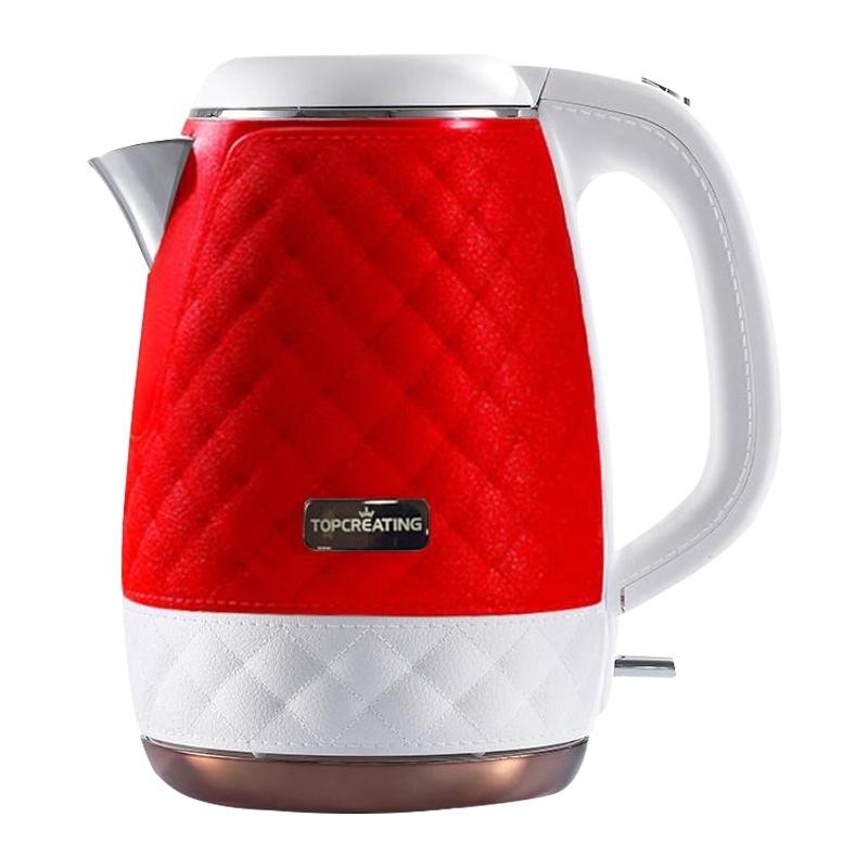 拓璞创造(TOPCREATING) DK406 电水壶316不锈钢电热水壶 1.2L容量 双层防烫烧水壶 红色