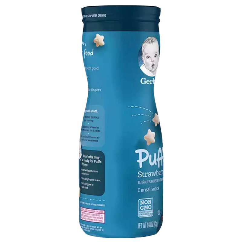 嘉宝(Gerber )全麦桃子味星星泡芙膨化 3段 42g/桶装 宝宝零食点心 原装进口 8个月以上