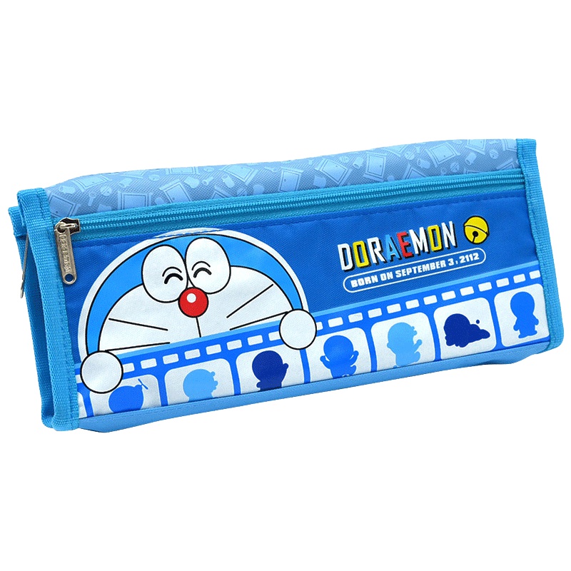 迪士尼(Disney) 卡通笔袋 2002机器猫浅蓝大容量文具盒 学习用品 中小学生铅笔盒 男女孩学生奖品 韩版创意奖品