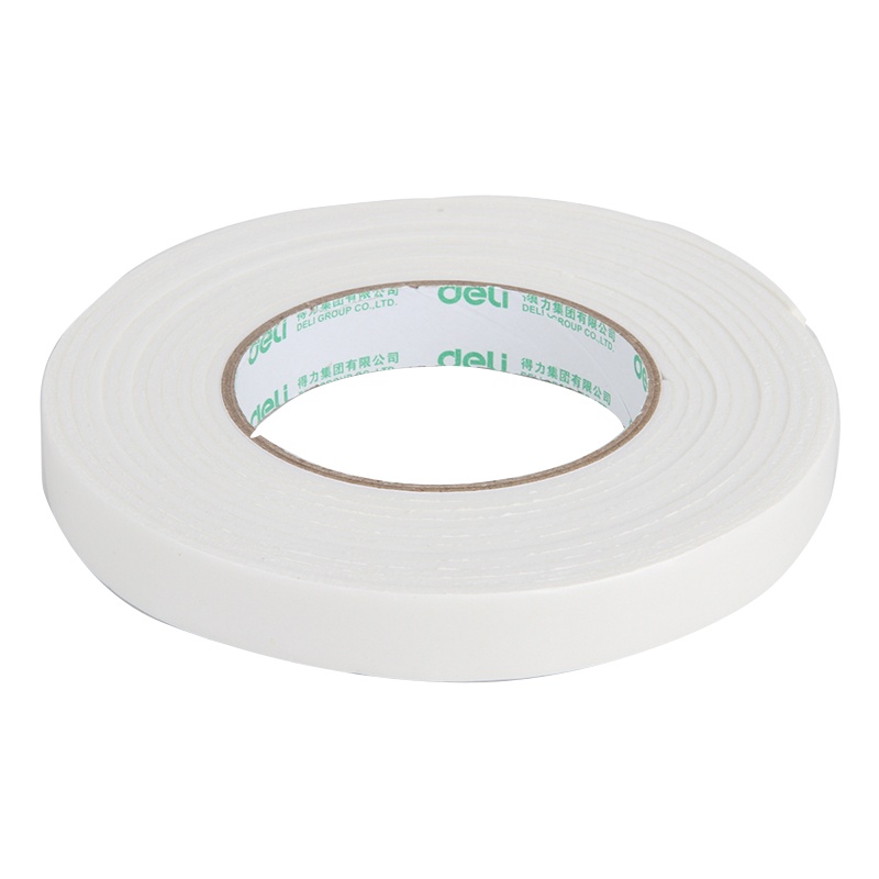 得力(deli)30411海绵胶18mm*5Y泡沫泡棉双面胶带纸好友佳办公用品文具 12卷