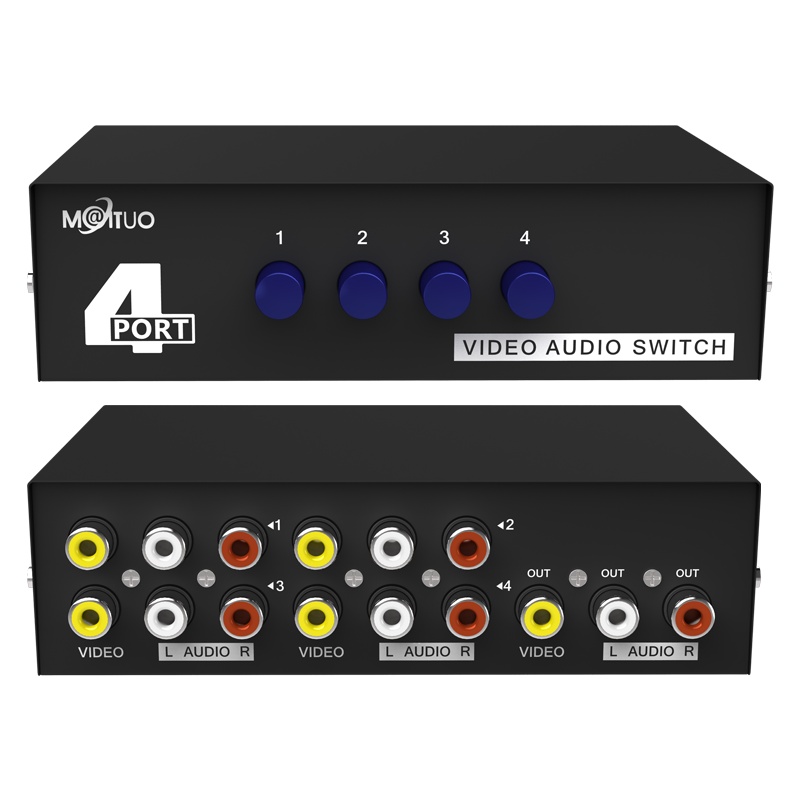 迈拓维矩MT-431AV av切换器4进1出视频切换器四进一出音频信号切换器