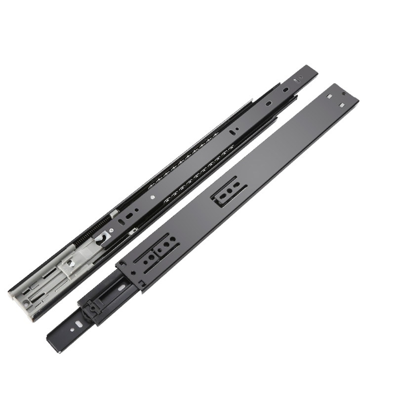 抽屉轨道阻尼滑轨滑道衣橱柜三节轨道导轨滑槽静音加厚 DS-380-12 一副装