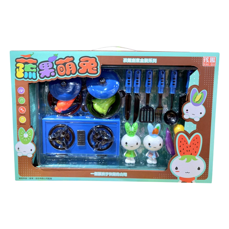 孩趣萌兔过家家玩具小兔子厨房燃气灶摩天轮牙医女孩礼物 (NC-748蔬果萌兔厨房组合 )