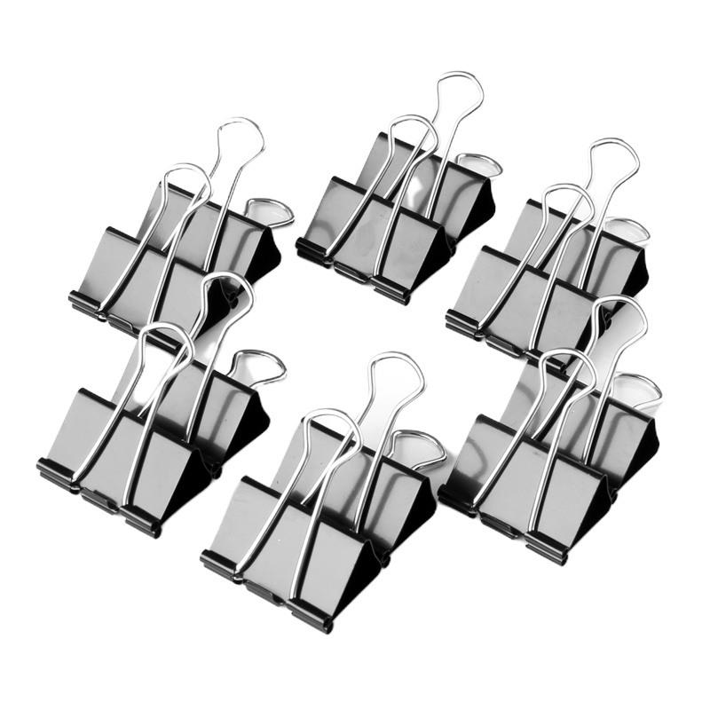 得力(deli)长尾夹票夹子盒装黑色长尾夹票夹票据燕尾夹文件票夹 12只/盒 19mm 9545