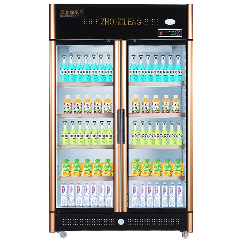 五洲伯乐(WUZHOUBOLE)LC-628S 690升铜管商用展示柜 冷藏饮料柜 双门风直冷侧开门 陈列柜 点菜柜冷柜