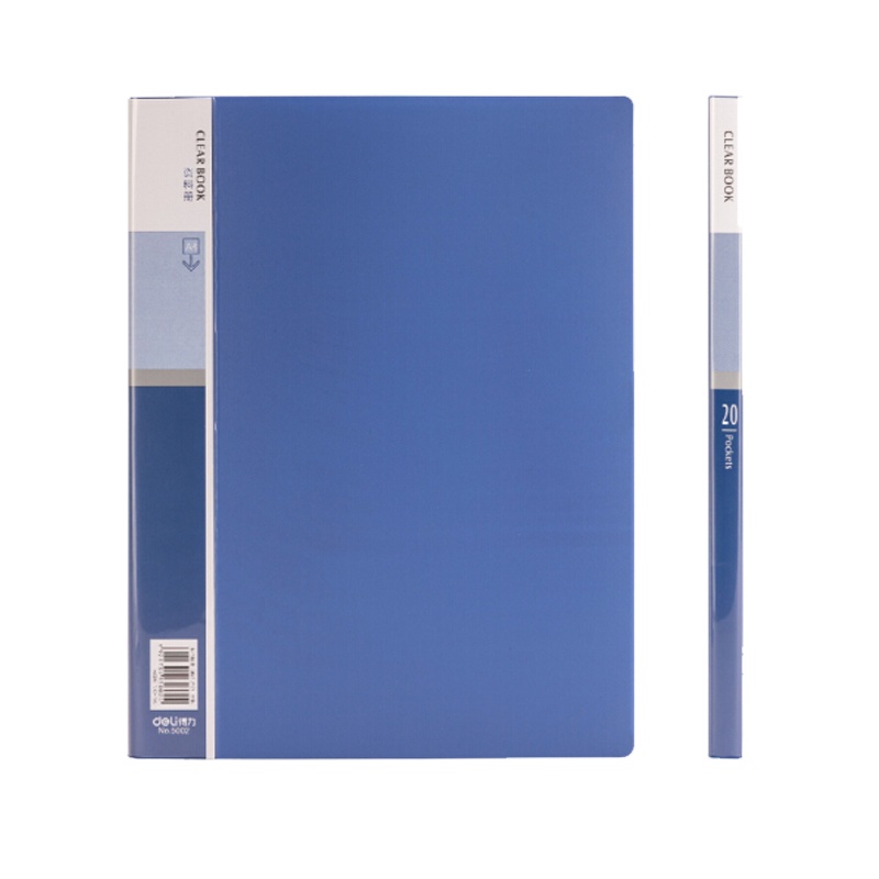 得力 5002 资料册中小学生考试文件收纳册活页插袋文件夹 12只A4/20页