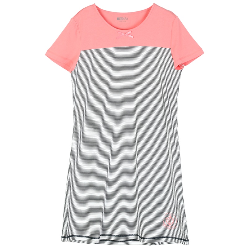 [商场同款]红豆居家春夏款女士棉氨睡裙女式条纹印花柔软舒适休闲风可外穿家居睡裙