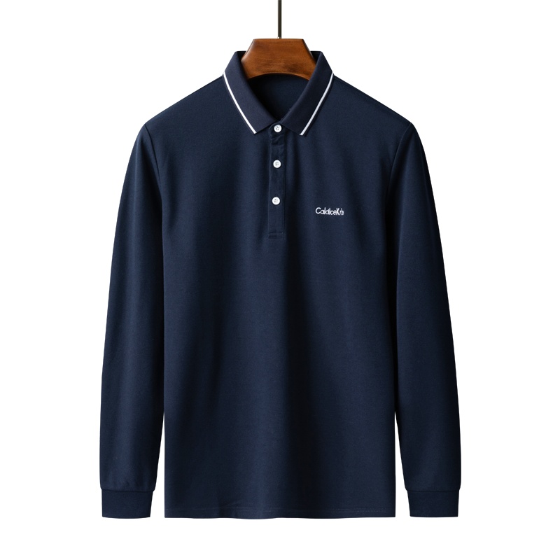 Caldicekris 男士2020秋季新款商务休闲POLO衫中青年翻领上衣