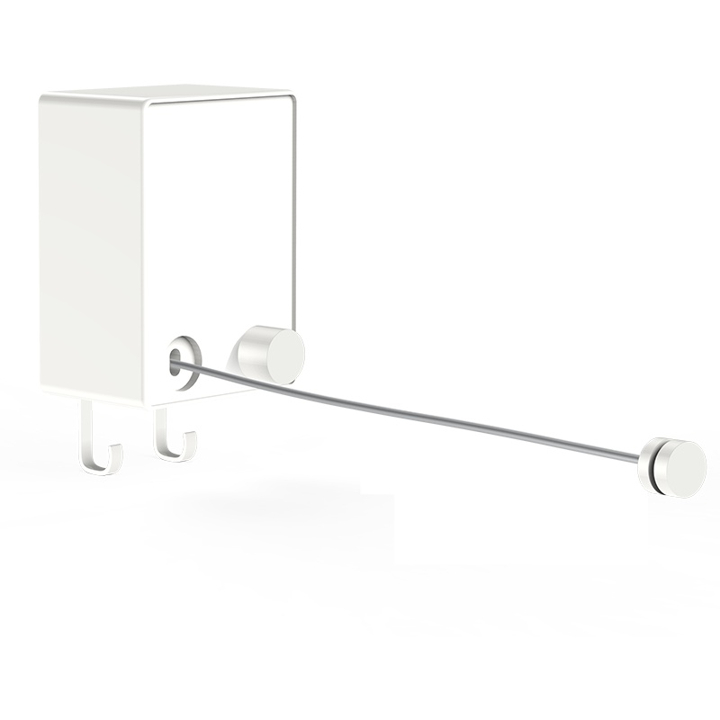 四季沐歌 伸缩晾晒绳 免打孔隐形带挂钩晾衣绳 阳台浴室晾衣神器酒店室内覆膜钢丝绳M-H001Y-I伸缩晾衣绳(象牙白)