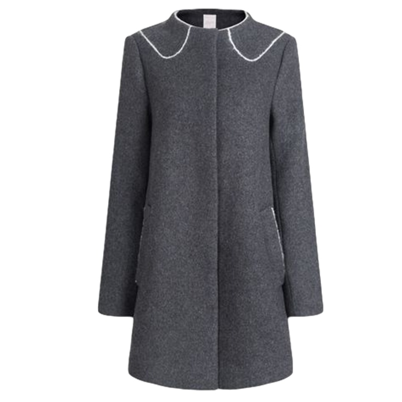 【福利款】拉夏贝尔韩版显瘦宽松A字型羊毛呢大衣外套女30064060