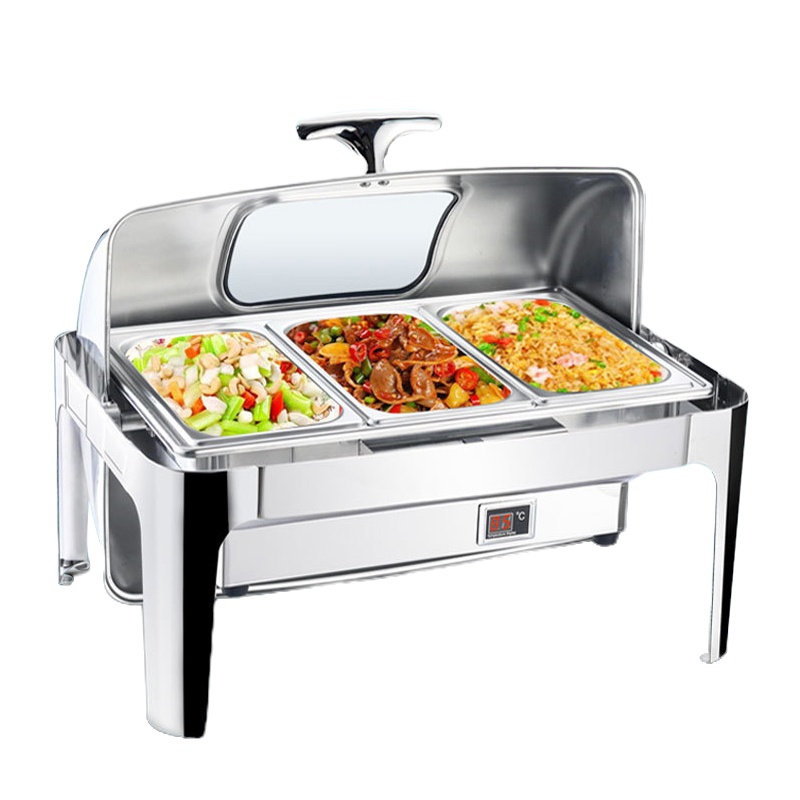 乐创(lecon)LC-J-CL01 商用自助餐炉不锈钢自助餐炉翻盖 银色 单位:台