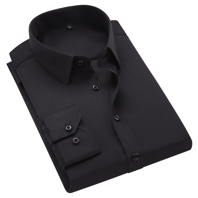 秋冬新款男士长袖棉质衬衫中青年男式商务休闲百搭纯色方领寸衫打底衫衬衣男士外套宽松男装衣服吉普战车JIPUZHANCHE