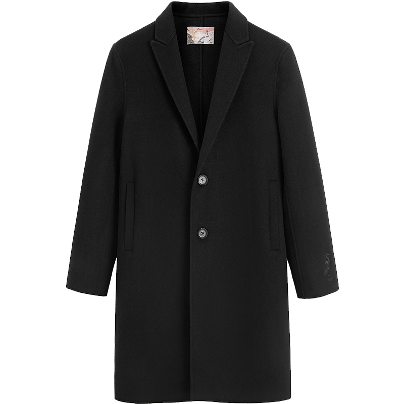 太平鸟男装毛呢大衣男双面呢大衣秋冬外套呢子大衣中长款潮