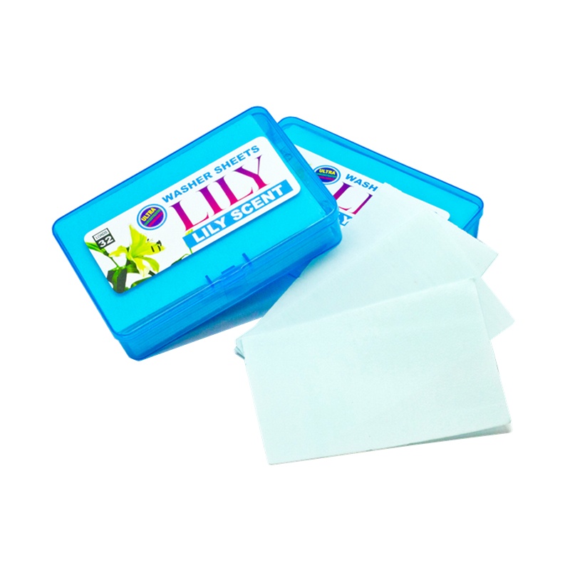 PURELILLY百合花速溶洗衣片32片装美国FDA/欧盟CE认证杀菌去污去黄护色环保无荧光增白剂持久留香超浓缩型洗衣片