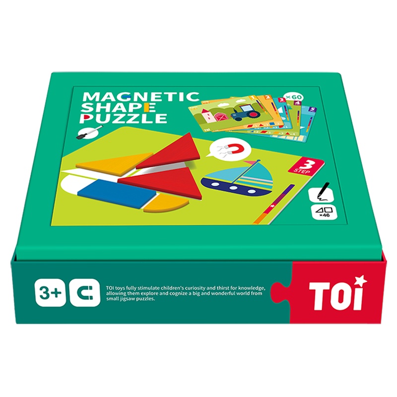 TOI图益形状几何形状磁力拼图 七巧板智力拼图儿童益智玩具男女孩3-4-5-6岁+生日六一礼物
