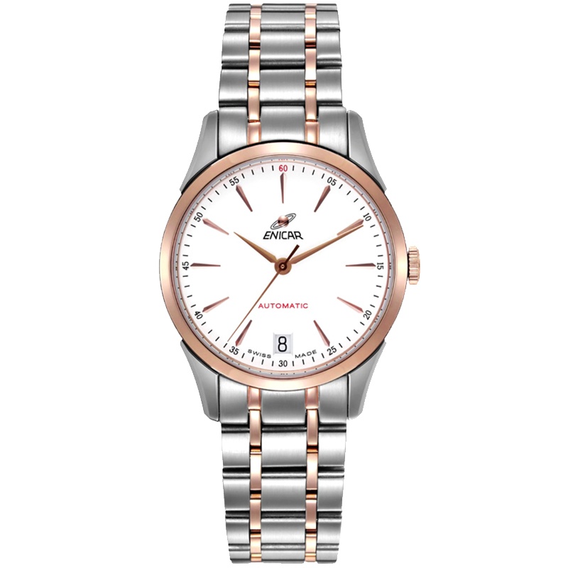 英纳格(ENICAR)红牌系列时尚简约休闲商务钢带自动机械女士手表1165/50/358LG