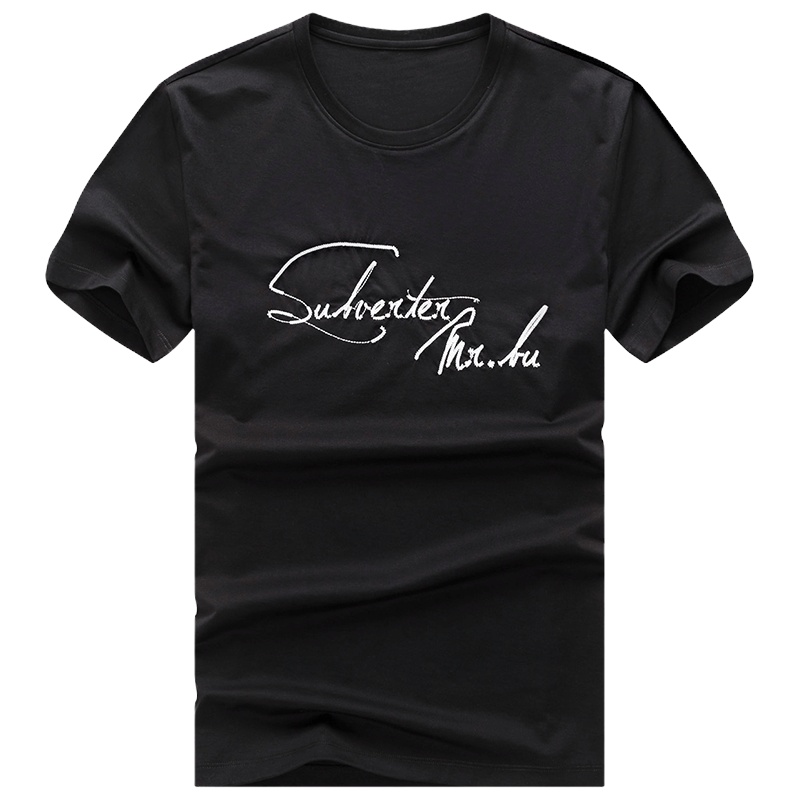 布先生短袖T恤 纯棉英文绣花男士短袖上衣男体恤夏季男AT3002