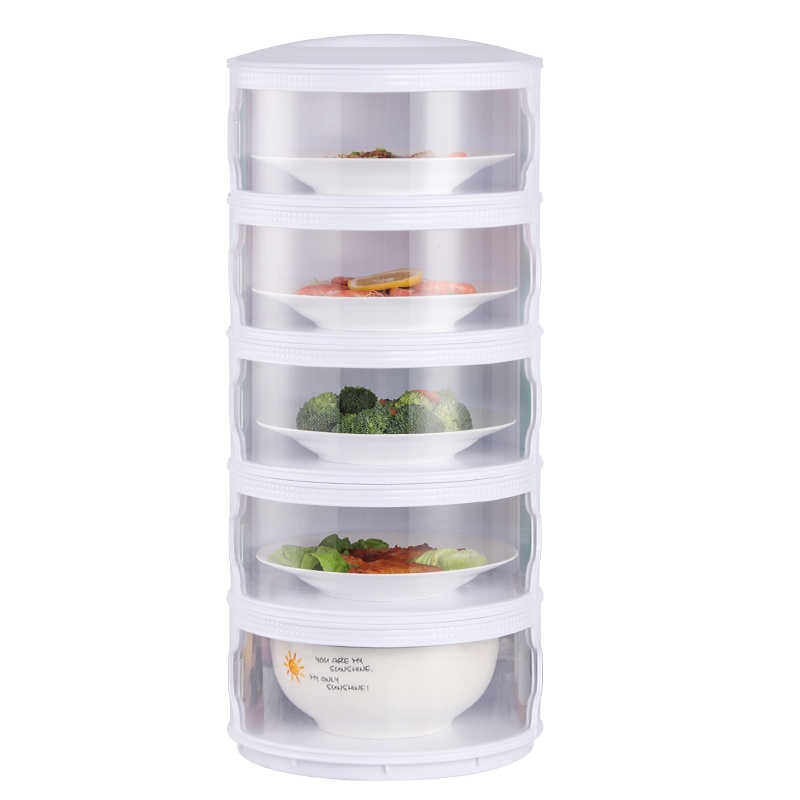 拜杰保温菜罩多层家用餐桌盖食物罩冬季菜罩子菜盖剩菜罩防尘罩饭菜保温罩可叠加滑门式 5层