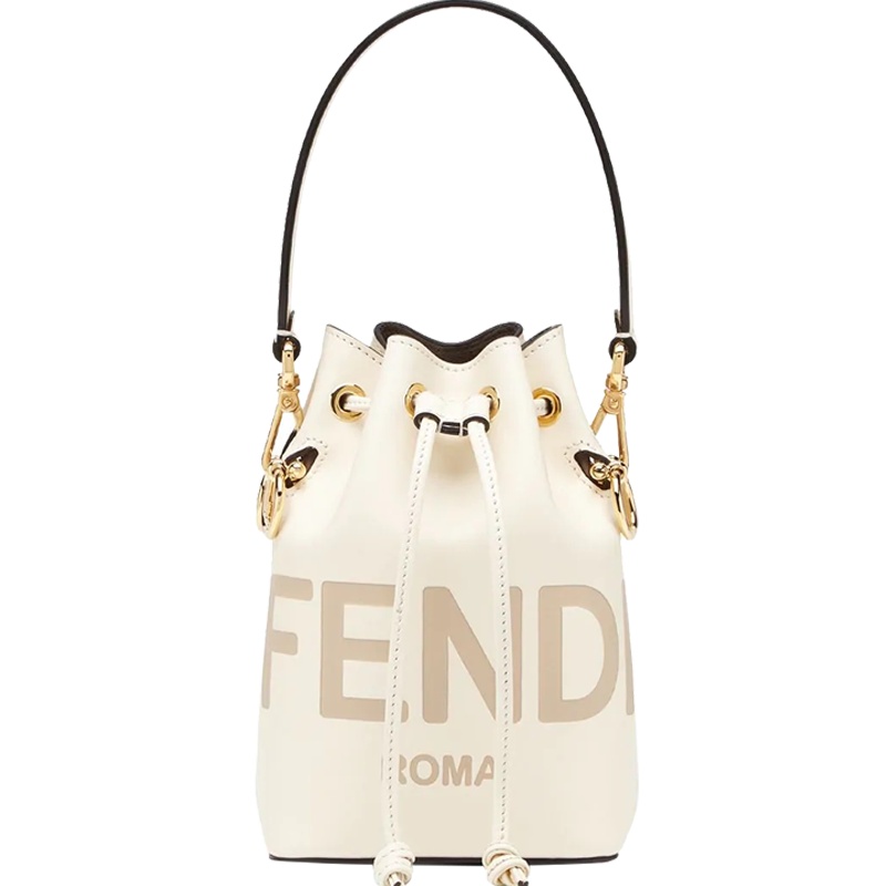 预售 芬迪 FENDI MON TRESOR 水桶包迷你 LOGO标识FF压纹 女士手提包 8BS010金扣