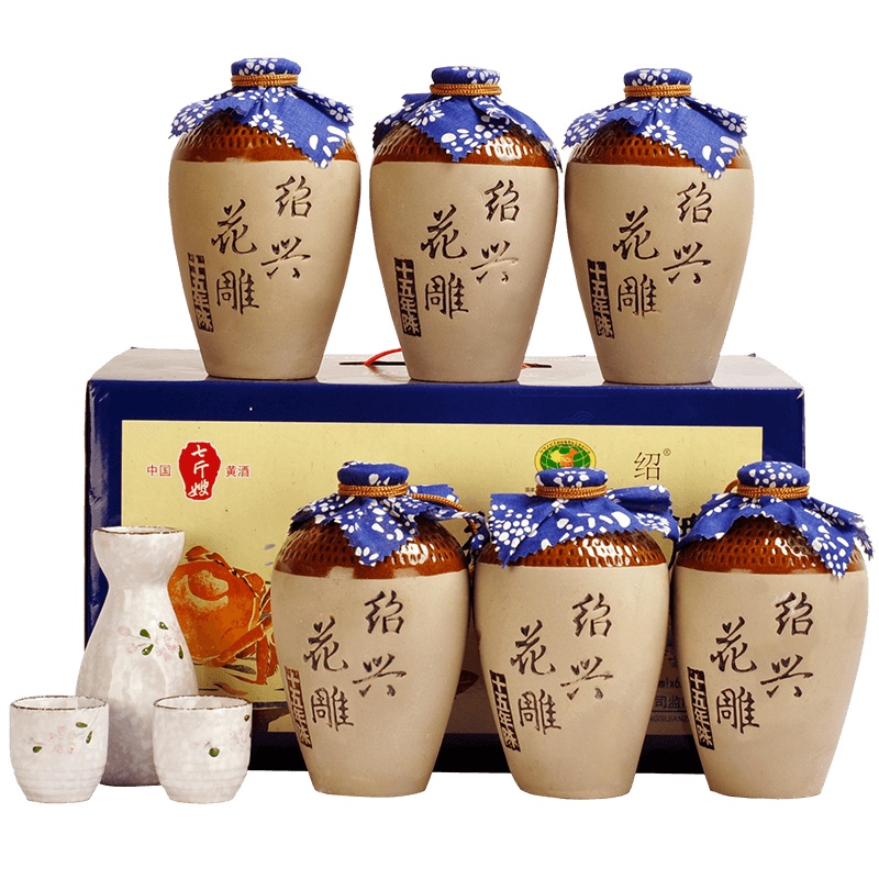 绍兴黄酒七斤嫂十五年陈绍兴糯米酒半干型500ML*6整箱