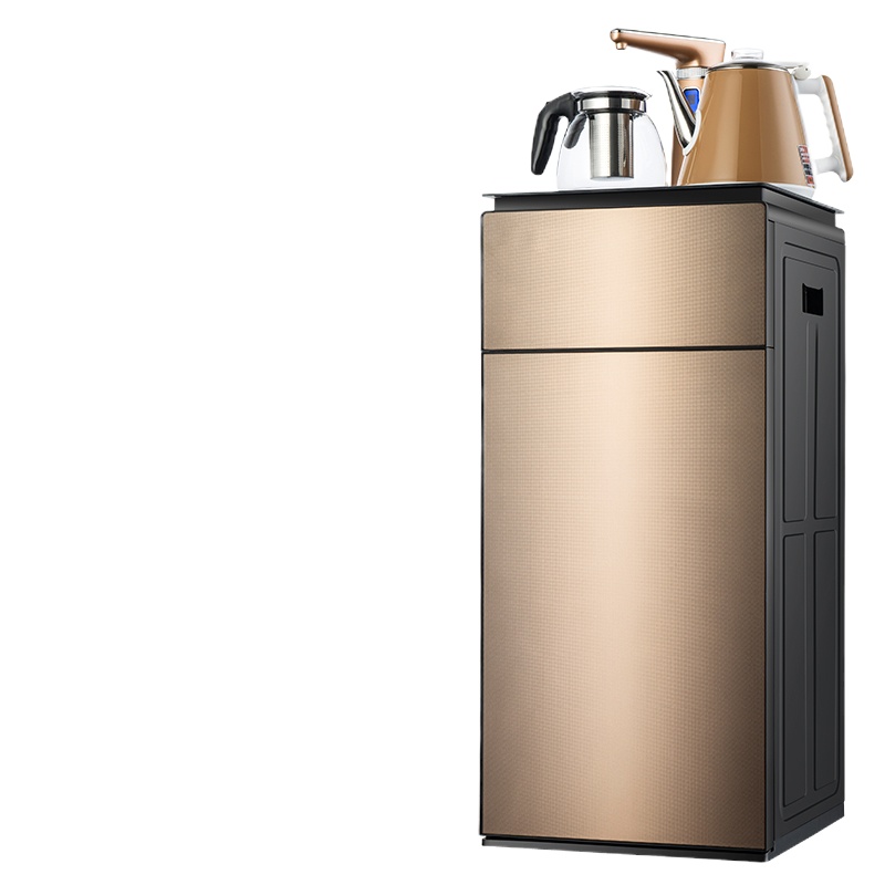 饮水机家用制冷制热下置水桶冷热两用桶装水立式柜式全自动智能茶吧机 亚金色自动旋转龙头 冰温热定制商品
