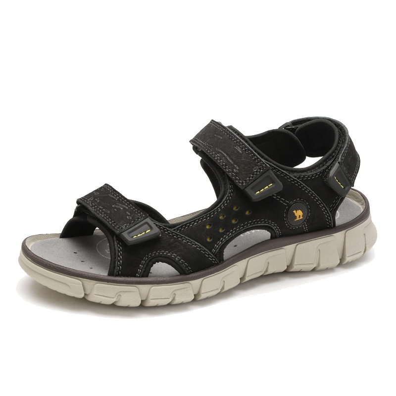 骆驼皮凉鞋男真皮2020夏季防滑户外露趾凉拖鞋潮运动休闲沙滩凉鞋