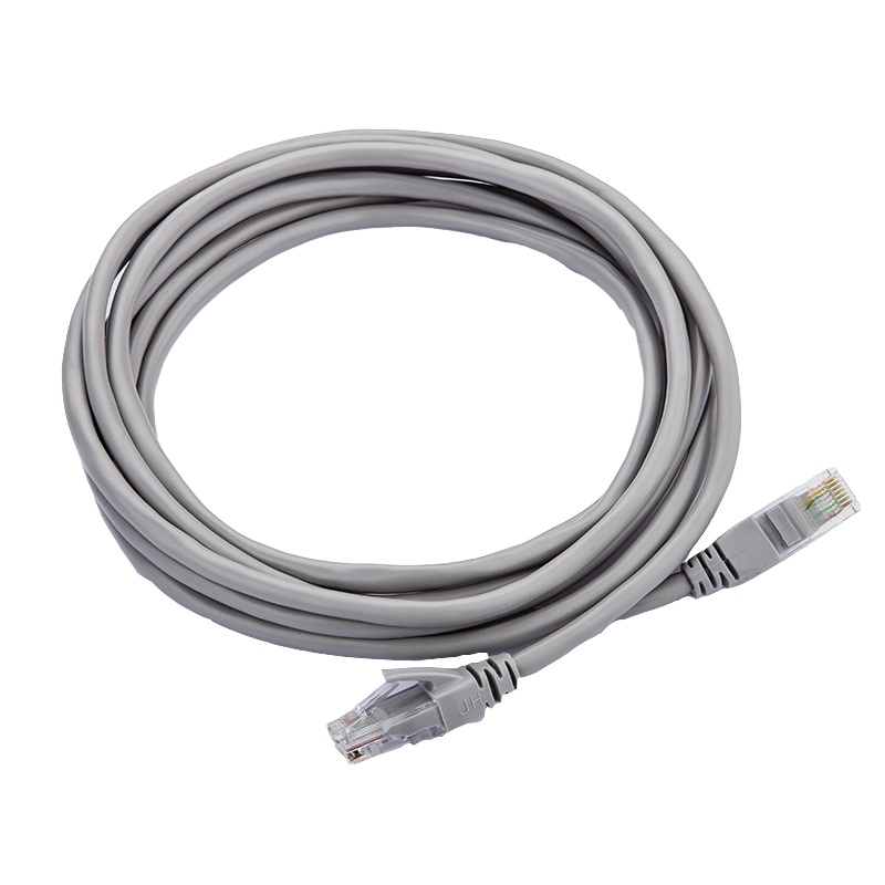 晶华 高速超六类通用家用网线 灰色 5米 6类电脑顶顶盒路由通用网线跳线 1条装