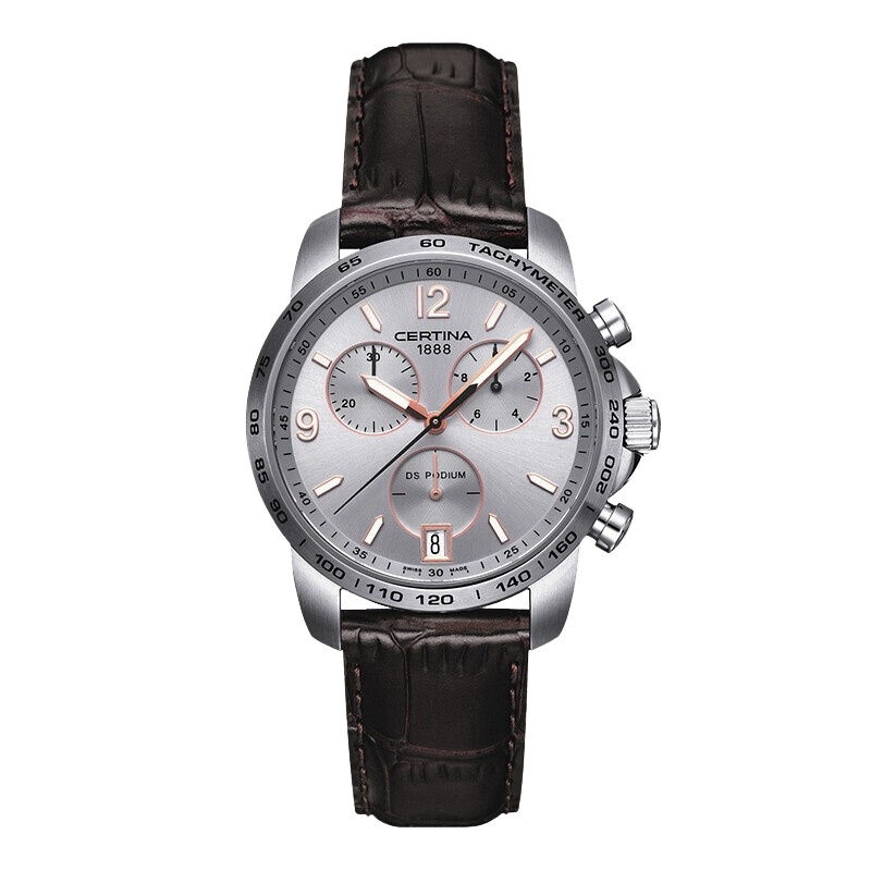 雪铁纳(CERTINA)瑞士手表 DS Podium系列石英男士皮带腕表 40mm盘C001.417.16.037.01