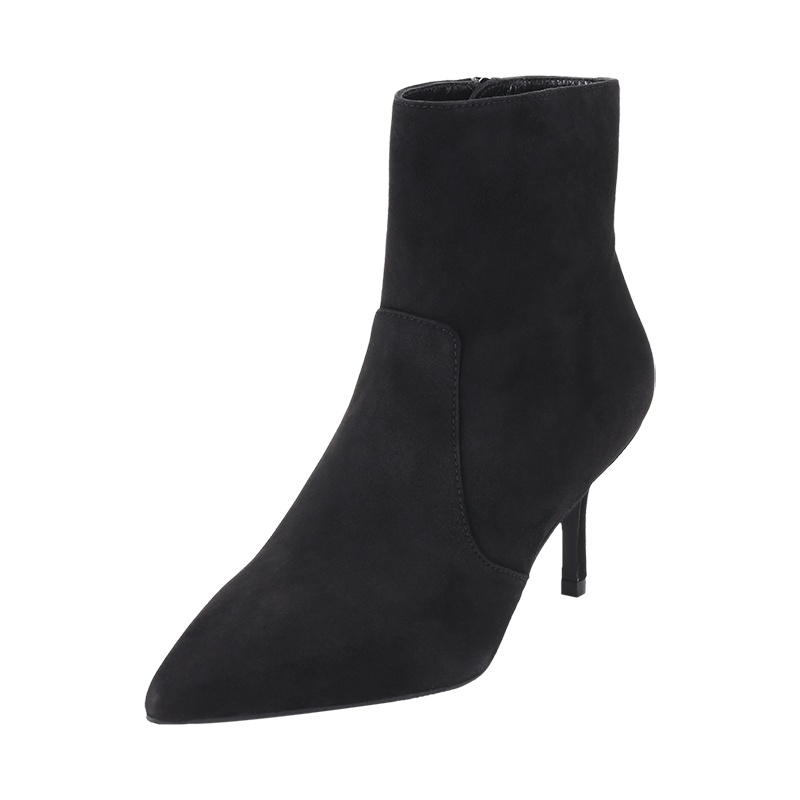 斯图尔特·韦茨曼 STUART WEITZMAN 女士 绒面材质尖头高跟鞋靴子短靴CARINE ZIP BOOTIE