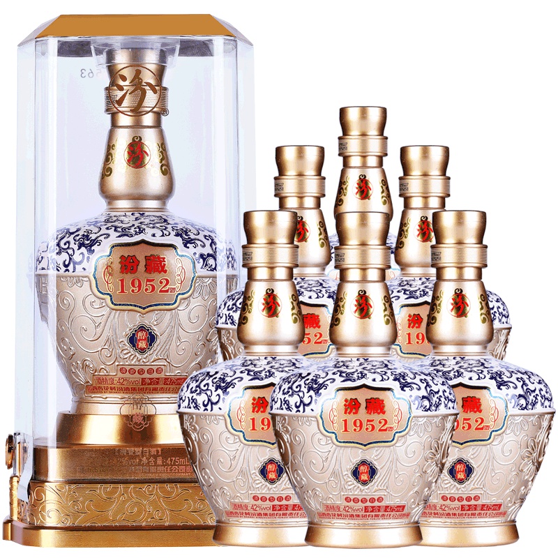 汾酒杏花村 汾藏1952 醇藏 白酒42度 整箱礼盒装475ml*6瓶 清香型
