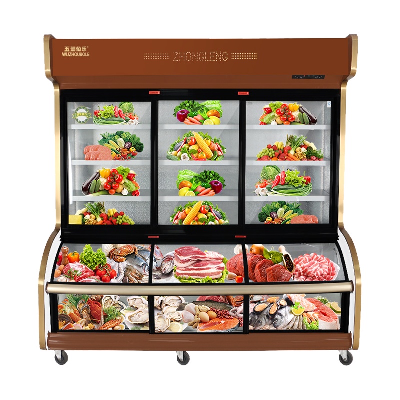 五洲伯乐(WUZHOUBOLE)ST-2000 2米铜管点菜柜 商用展示柜冷藏冰柜 蔬菜水果保鲜柜 麻辣烫柜 立式冷柜