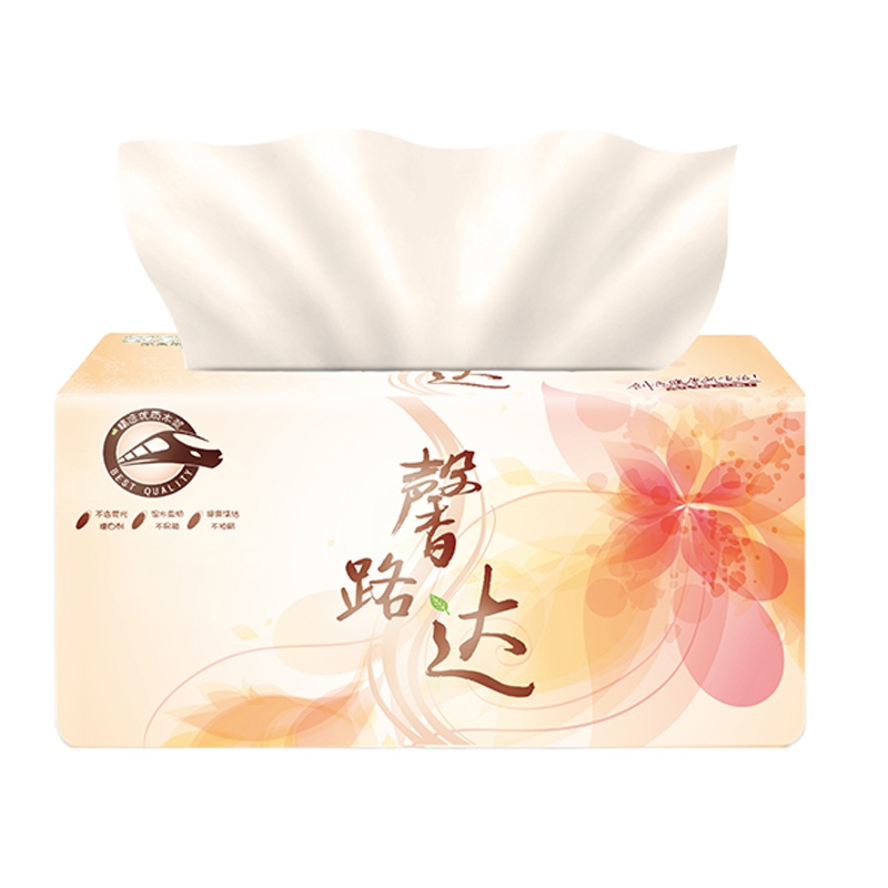 馨路达铁路企业面巾抽纸(温馨洁雅系列)三层150抽3连包,30提/箱