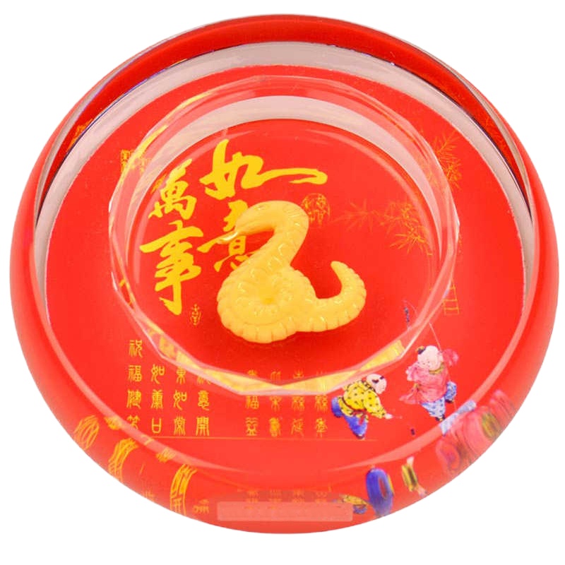 梦克拉 足金工艺水晶生肖摆件 生肖蛇