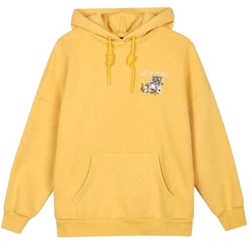 【专柜同款】韩版宽松卫衣2019秋冬季新款女士套头学生ins潮连帽绣花加绒上衣30094788