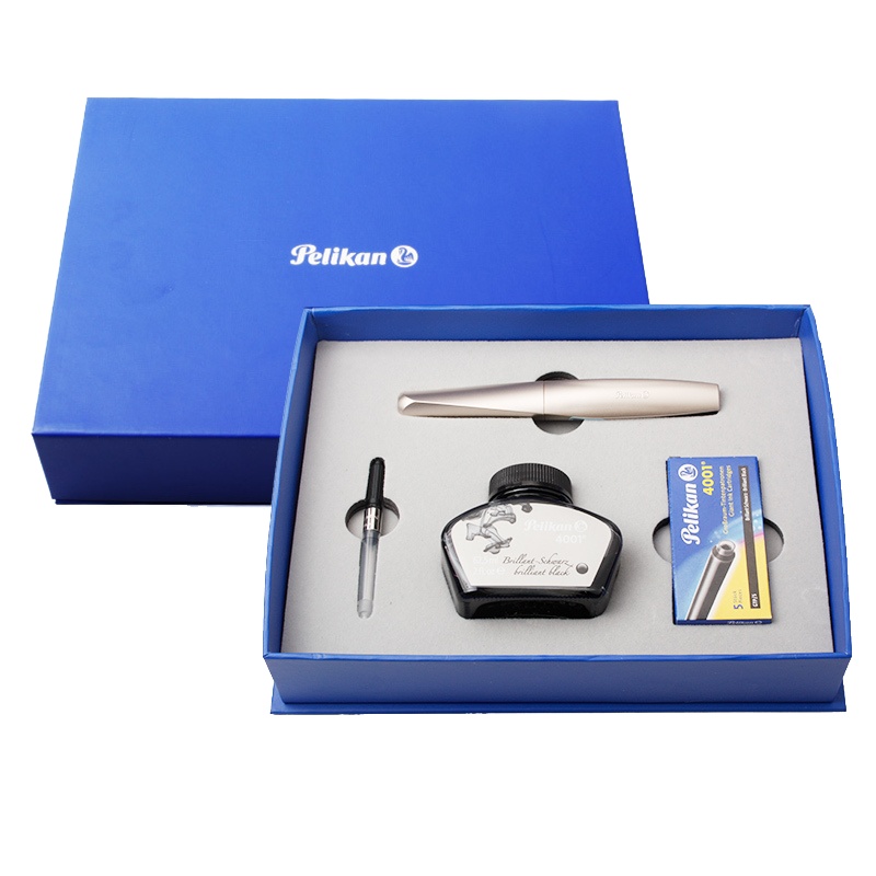 百利金(Pelikan)P457钢笔套装办公学生用练字4001墨水笔礼盒套装F尖