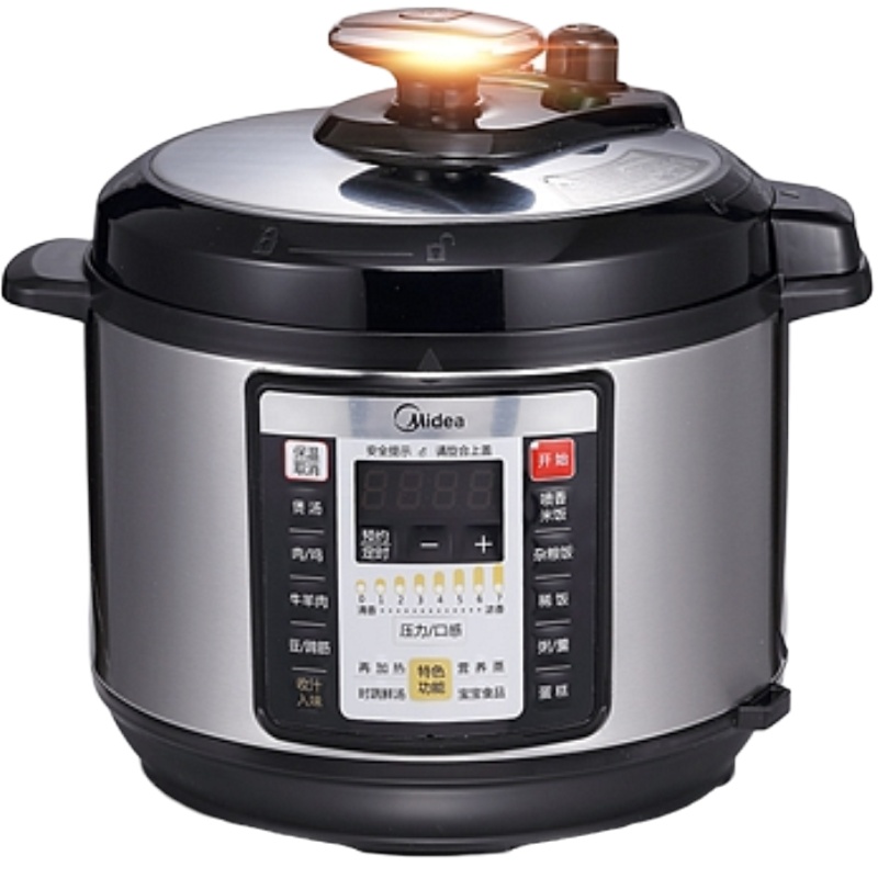 美的(Midea)电压力锅 双胆5L八段智能调压高压饭锅压力锅PCS5028P 黑色