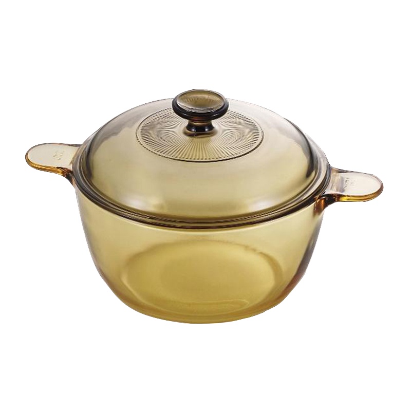 康宁(VISIONS) 晶彩透明双耳玻璃锅汤锅2.5升 火锅寿喜锅关东煮可用