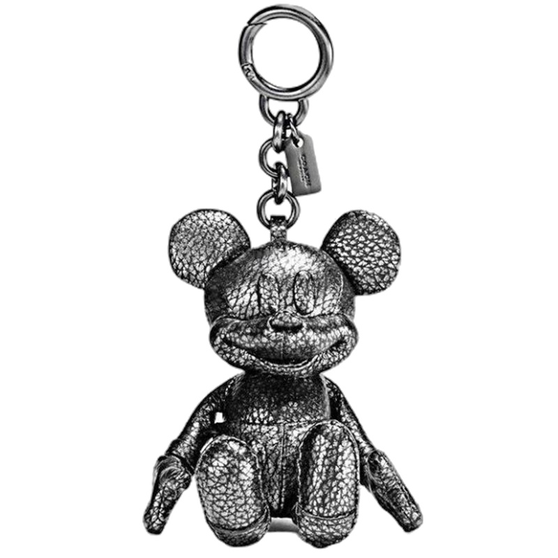 Disney x Coach 蔻驰 联名限量版 59150 米奇全皮公仔匙扣包包挂饰 吊牌吊坠牛皮 箱包配件