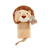 babyaspen 可爱小狮子婴儿纯棉连帽浴袍 0-9个月