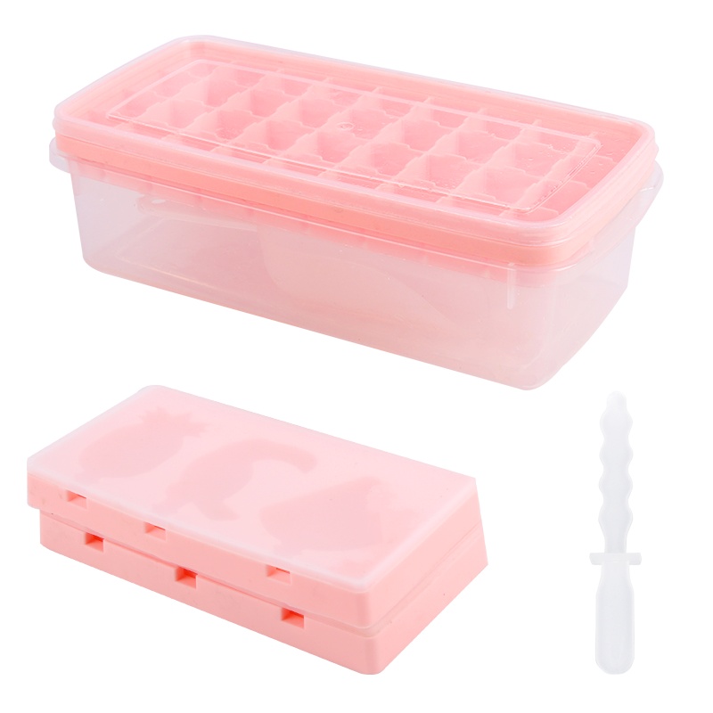 雪糕模具硅胶冰棒冰格模具制冰盒自制家用冰淇淋可爱冰棒冰棍DIY 冰格+两个雪糕模具