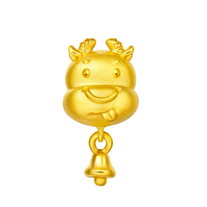 周大福首饰十二生肖转运珠足金黄金坠R多款
