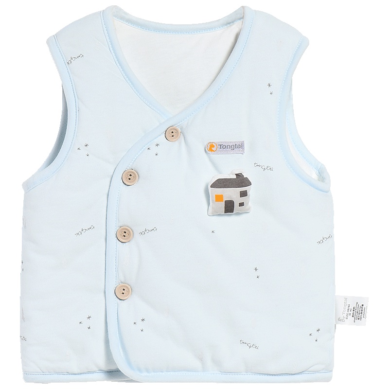 童泰TONGTAI婴童马甲秋冬纯棉3-18个月宝宝马夹加厚保暖棉坎肩棉背心男女通用80cm