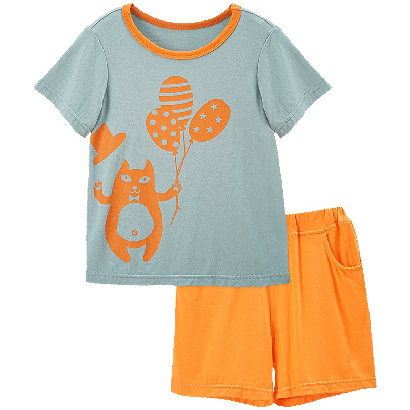 男童圆领短袖外出服两件套